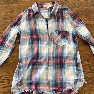 Cloth and stone size medium red and blue plaid shirt